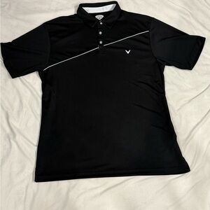 Callaway Black Polo Shirt with White Accent